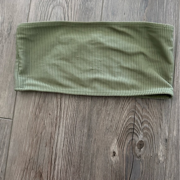 Frankie’s bikini, olive green, small, ribbed suit. High rise bottom - Picture 3 of 9